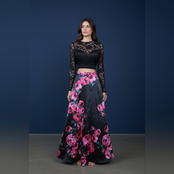 B Darlin Black and Pink Prom Dress - Picture 7 of 16